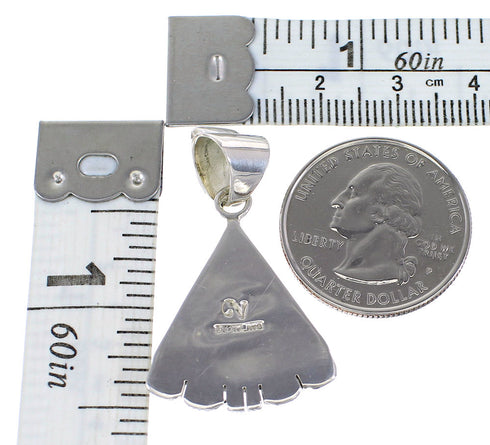 Turquoise Southwestern Jewelry Authentic Sterling Silver Pendant AX95526